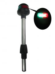 Pactrade Marine LED Green Red Navigation Bow Light 12" SS304 Pole Collar Plug In